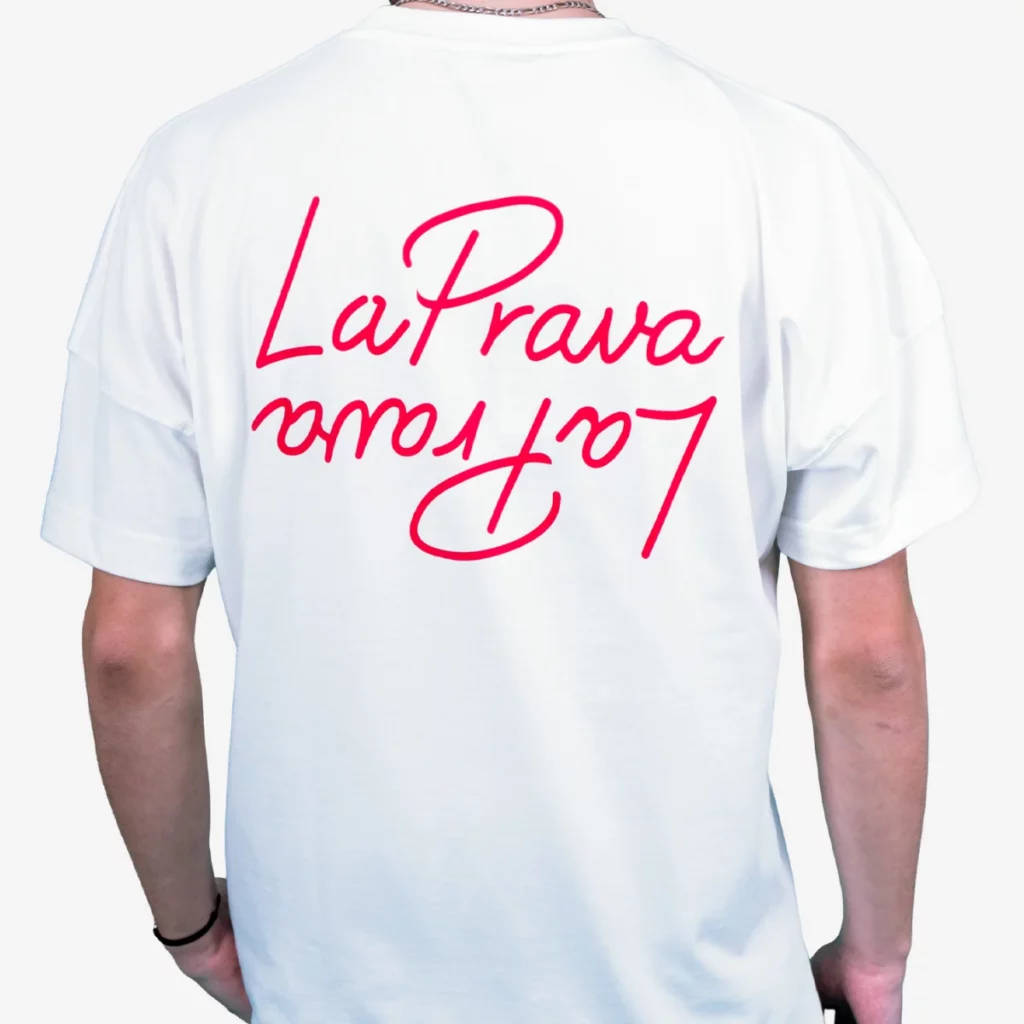 Photo T-Shirt La Prava Script Blanc